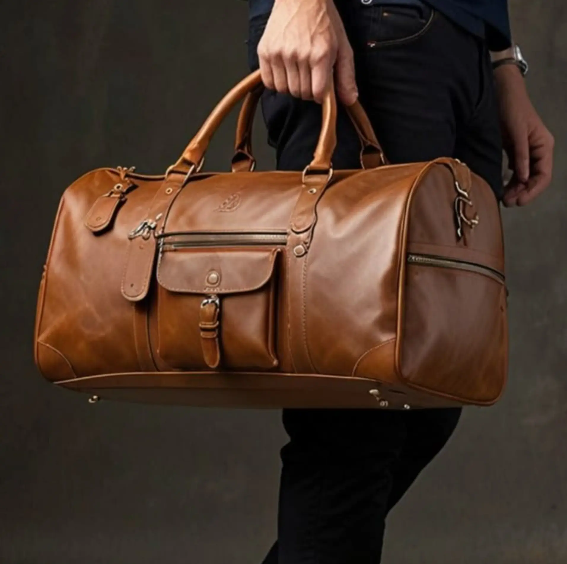 duffle bag leather