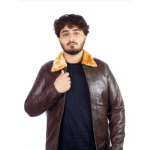 Men’s Shearling Collar Leather Jacket