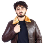 Men’s Shearling Collar Leather Jacket