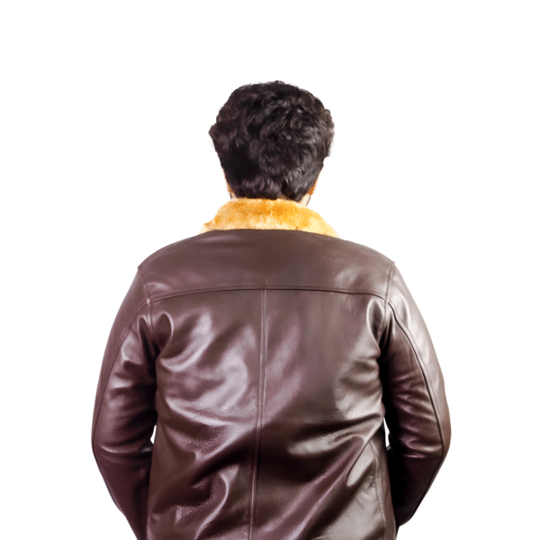 Men’s Shearling Collar Leather Jacket