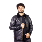Men’s Shearling Collar Leather Jacket