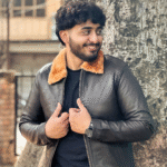 Men’s Shearling Collar Leather Jacket