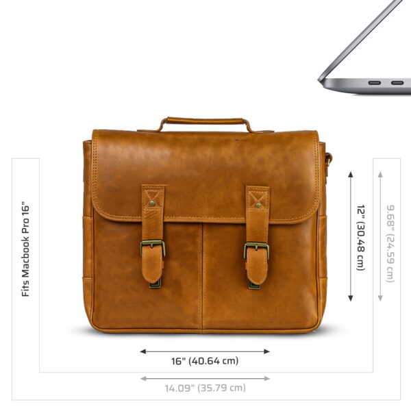 Miraz Premium Leather Briefcase – 16" Laptop Fit