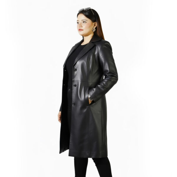 Miraz Longline Women’s Leather Coat