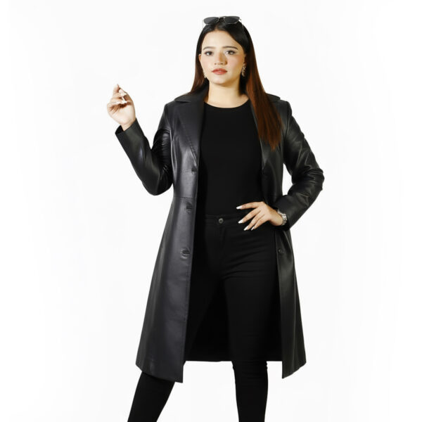Miraz Longline Women’s Leather Coat