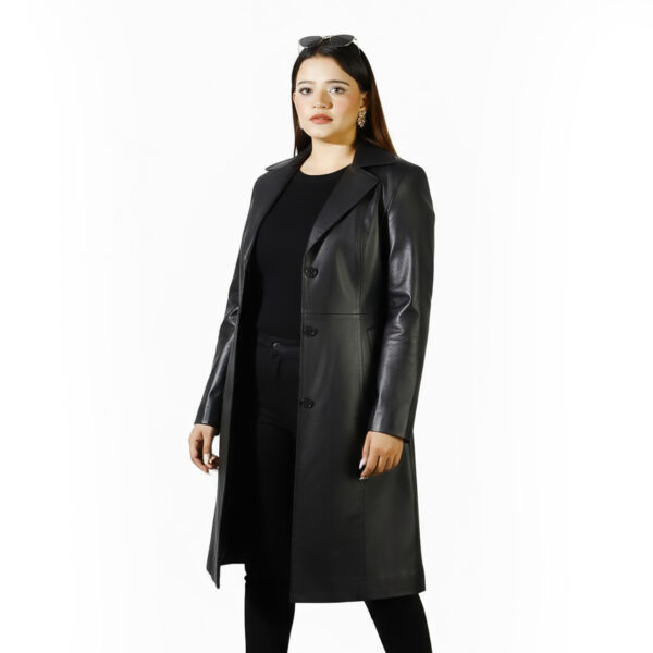 Miraz Longline Women’s Leather Coat