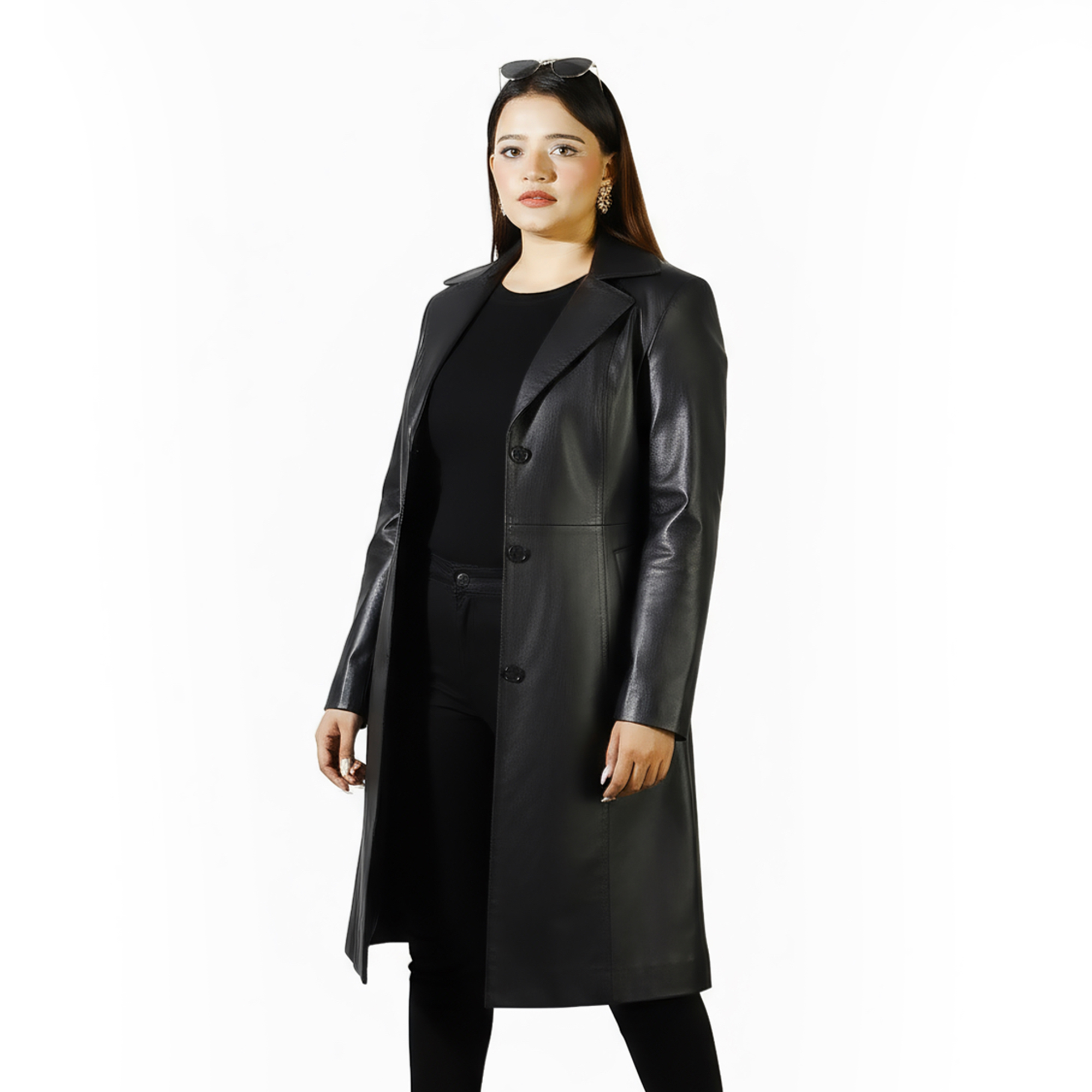 Miraz Longline Women’s Leather Coat