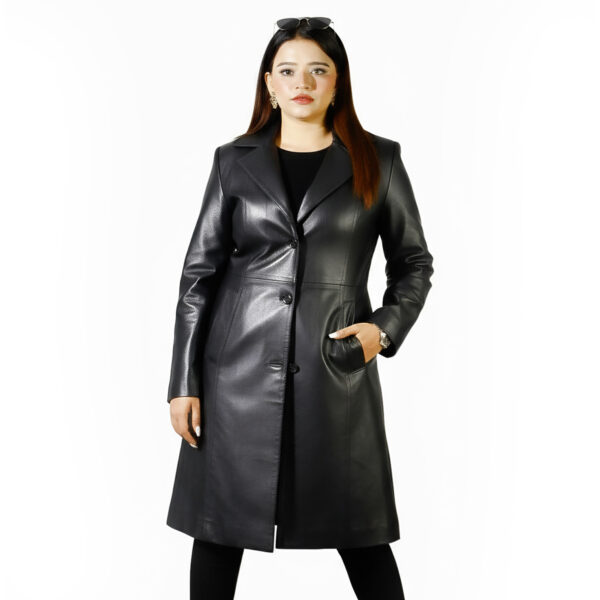 Miraz Longline Women’s Leather Coat