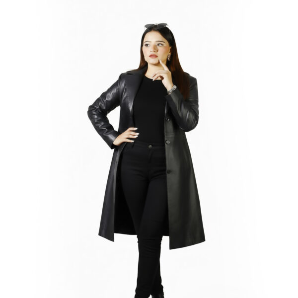 Miraz Longline Women’s Leather Coat