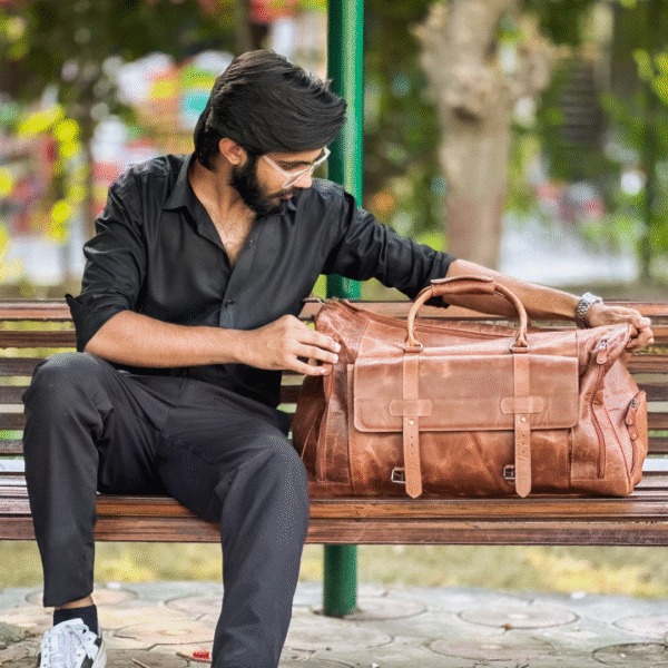 Miraz Premium Leather Duffle Bag – Buffalo & Cowhide Collection