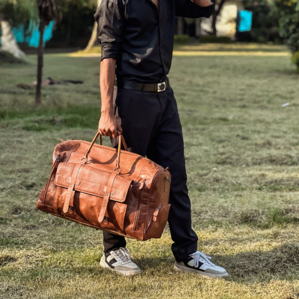 Miraz Premium Leather Duffle Bag – Buffalo & Cowhide Collection