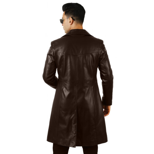 Miraz Classic Long Leather Coat for Men | Premium Leather