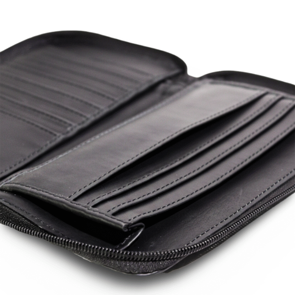 MIRAZ Classic Zip-Around Leather Travel Wallet