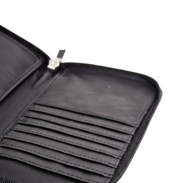 MIRAZ Classic Zip-Around Leather Travel Wallet