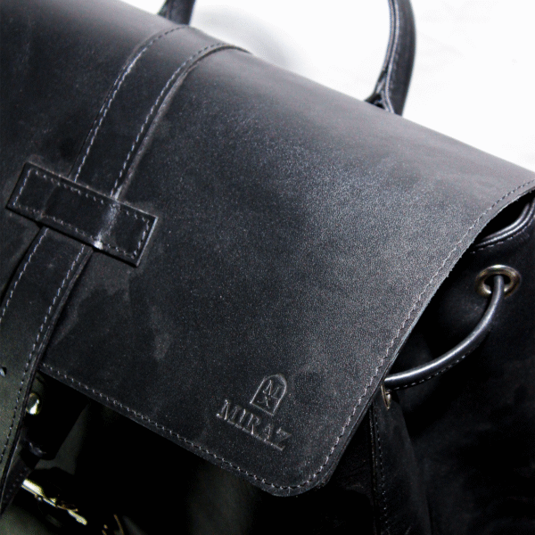 Miraz Leather Buckle-Flap Backpack | Classic Drawstring Edition