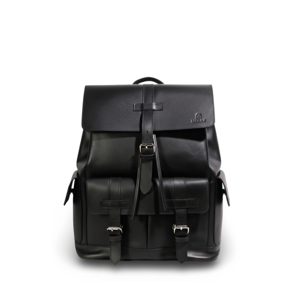 Miraz Leather Buckle-Flap Backpack | Classic Drawstring Edition