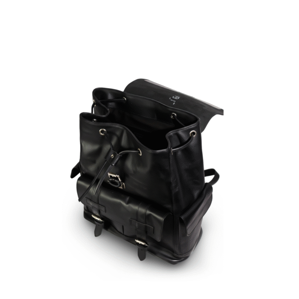 Miraz Leather Buckle-Flap Backpack | Classic Drawstring Edition