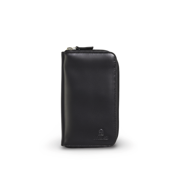 MIRAZ Classic Zip-Around Leather Travel Wallet